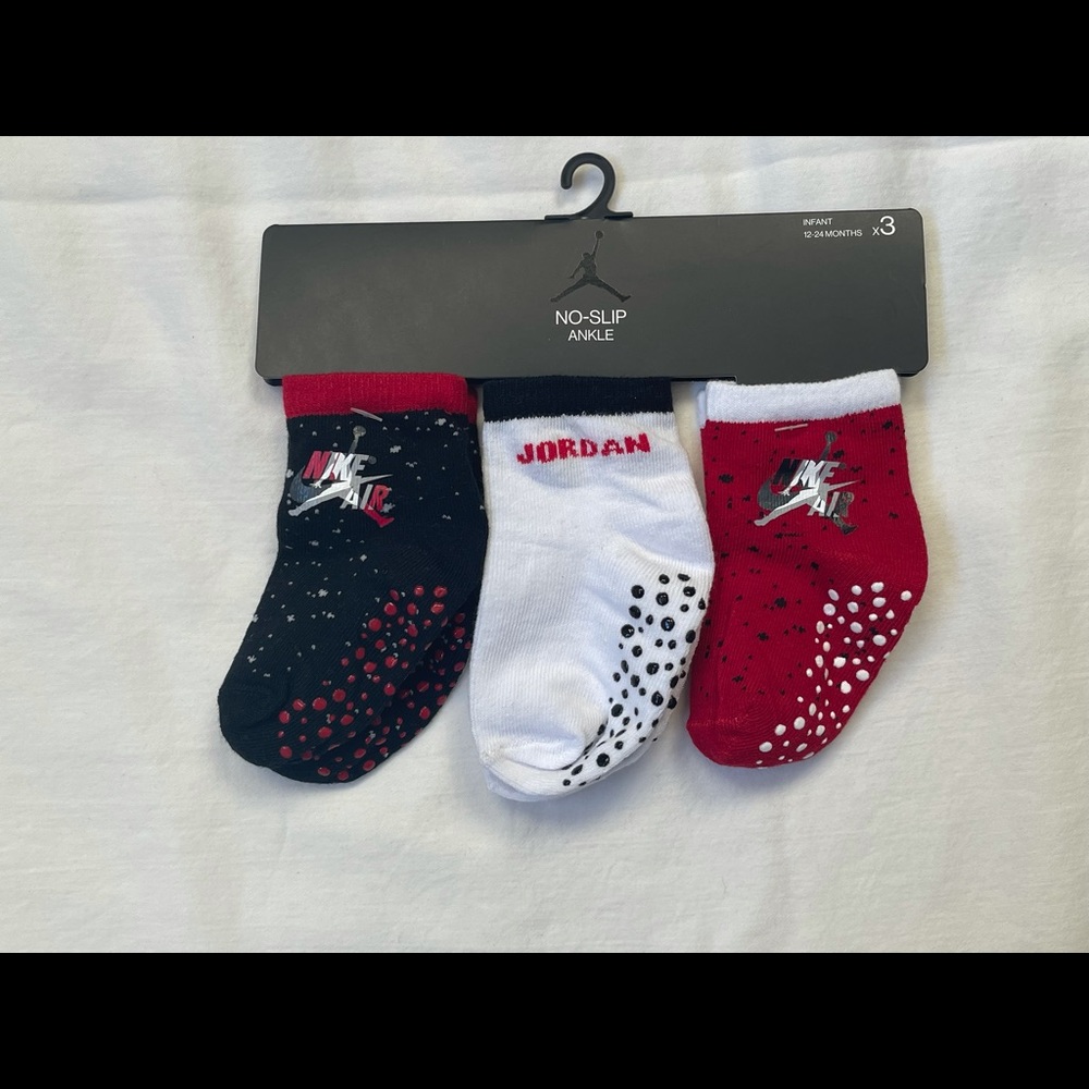 Nike Air Jordan Baby No Slip Ankle Socks 3pk 12-24